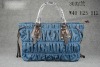 2012 new handbags,blue color,Fold nylon with leather, Messenger bag handbag,women ladies handbag,Brand bags