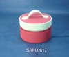 2012 newly designed round cosmetic case with handle