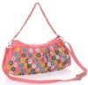 2012 pink good design PVC material lady handbag