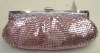 2012 pink metal glomesh handbag with clips