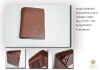 2012 simple design genuine leather short brown wallet for gent