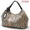 2012 snake pattern brown PU fashion handbag