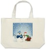 2012 snow couple tote bag