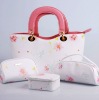2012 special designer lady beautiful flower print bags handbag make up case