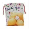 2012 sweet cute design cotton drawstring bag