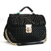 2012 the most fashionable ladies punk Heart With Diamond leather handbag