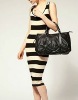 2012 trendy lady large leather bag with adjustable straps