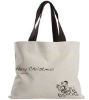 2012 white plain canvas tote bag