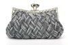 2012new fahion lady clutch frame satin evening bag