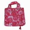210D polyester promotional handle folding shopping bag