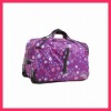 210D printed fabric purple rolling luggage bag (DYJWTLB-013)