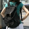 2351 black 100% cotton washed canvas backpack