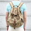 2351 khaki classic leisure style sports bag, 100% cotton washed canvas backpack