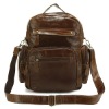 2751B-1 Classic Vintage Leather Men's Travel Backpack Handbag Messenger Bag Phone Holder