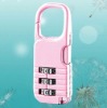 3-dial pink color luggage lock
