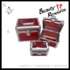 3 in 1 set aluminum cosmetic box red color