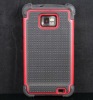 3 layers Red+Black Cambo Case Silicone Case For Samsung i9100 i777 Galaxy S2