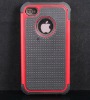 3 layers hard back silicone case for iphone 4s