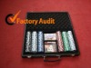 300pcs poker chip set in black PU case