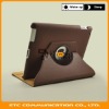 360 Rotatable Leather Case for Ipad 2 with sleep and wake up function ,Stand,Brown,OEM