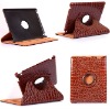 360 degree rotation stand crocodile leather housing for ipad 2
