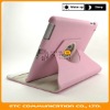 360 degrees rotation leather cases for apple ipad 2,pink color