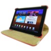 360 rotating leather case for Samsung Galaxy Tab 7.7 P6800 fire red