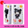 3D Black Bear Ice Cream Jewel Case Shell Skin For iPhone 4