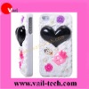3D Black Heart Ice Cream Skin Cover Shell For Apple iPhone 4G