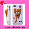 3D Brown Bear Ice Cream Diamond Hard Cover Case Shell For Apple iPhone 4G