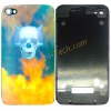 3D Fire Skull Design Back Cover Case Surface For Apple iPhone 4G