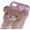 3D bear diamond jeweled case for iphone4 with crystal hard case