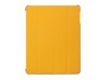 4 folded smart leather case for ipad2 with transparent plastic housing