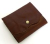 4020X Unisex Popular Style Red-Brown Great Leather Refinement Bifold Wallet