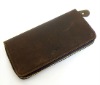4024R Dark Brown Crazy Horse Leather Fashion Wallet Purse Business Credit Card Pocket