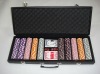 500pcs poker chip set in black PU case