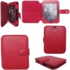 6"E-reader Genuine Leather Case Cover (red)