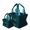 6 bottles wine carrier with non woven material in silkscreen