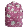 600D polyester school bag with flower printing