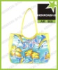 600D polyester sea flower printed beach bag