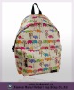 600d polyester cute elephant printing backpack bag