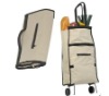 600d polyester folding handled shopping wheel bag