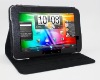 7" Standing  leather case for tablet folio(black) with pen hanger