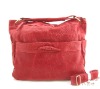 8852 red real leather ladies' handbag