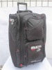 A rolling duffle bag with a separate zippered suitcase bottom trolley bag