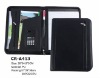 A4 zipper leather portfolio with calculator