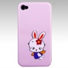 ABS PET plate IML ABS+PET mobile phone case for iphone 4G, with cute rabbit design,picture wo't fade or lose