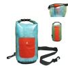 About 10L, built with PVC-free, 300D nylon with double urethane coating, 100% waterproof dry bag