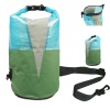 About 20L, built with PVC-free, 300D nylon with double urethane coating, 100% waterproof dry bag