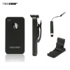 Accessory Bundle Case with Belt Clip, Stand & Stylus Pen for Apple iPhone 4 (Black)